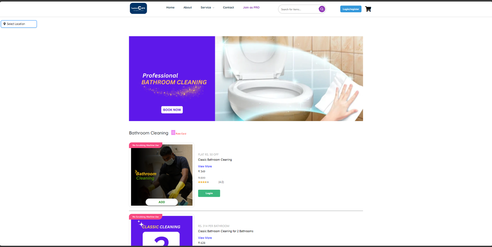 Online Service booking Ecommerce Website Development